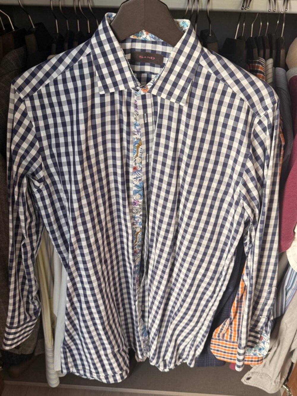 Eton Contemporary Blue Check Dress Shirt – Neck 16.5